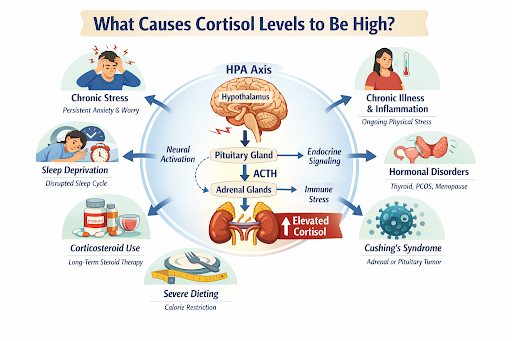 What Causes Cortisol Levels To Be High?