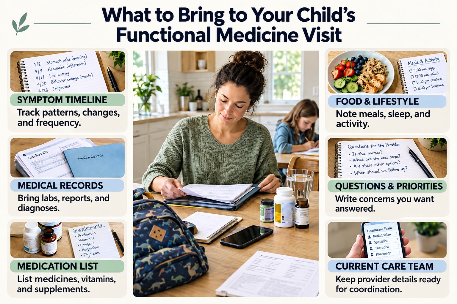 Preparing children for functional medicine visit